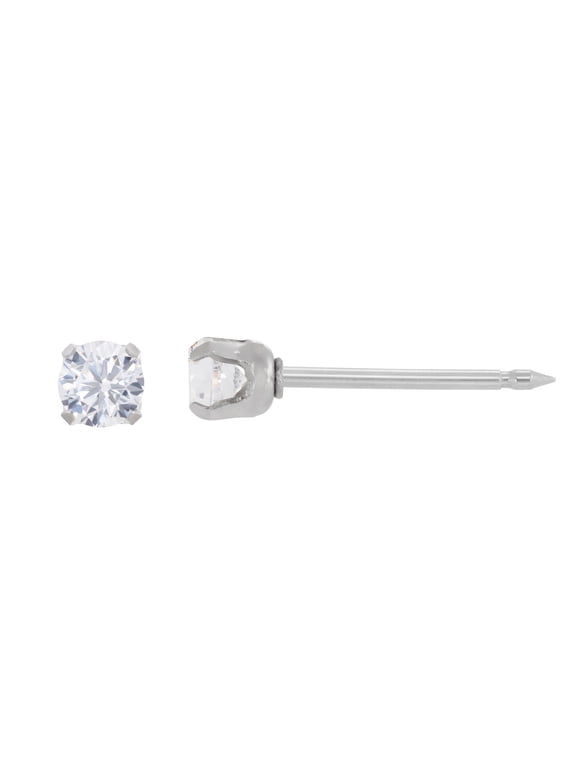 Stainless Steel 3MM CZ Retail Home Ear Piercing Kit 2 oz Ear Care Solution All Genders Age 18 and Up