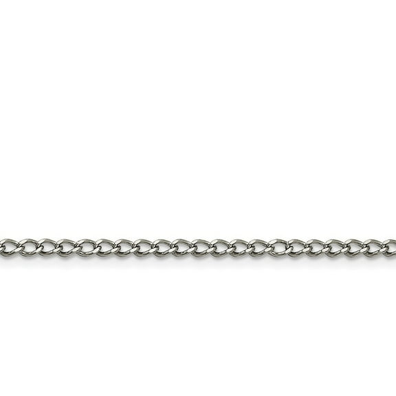 Stainless Steel 3mm Curb Chain Necklace - 18 Inch