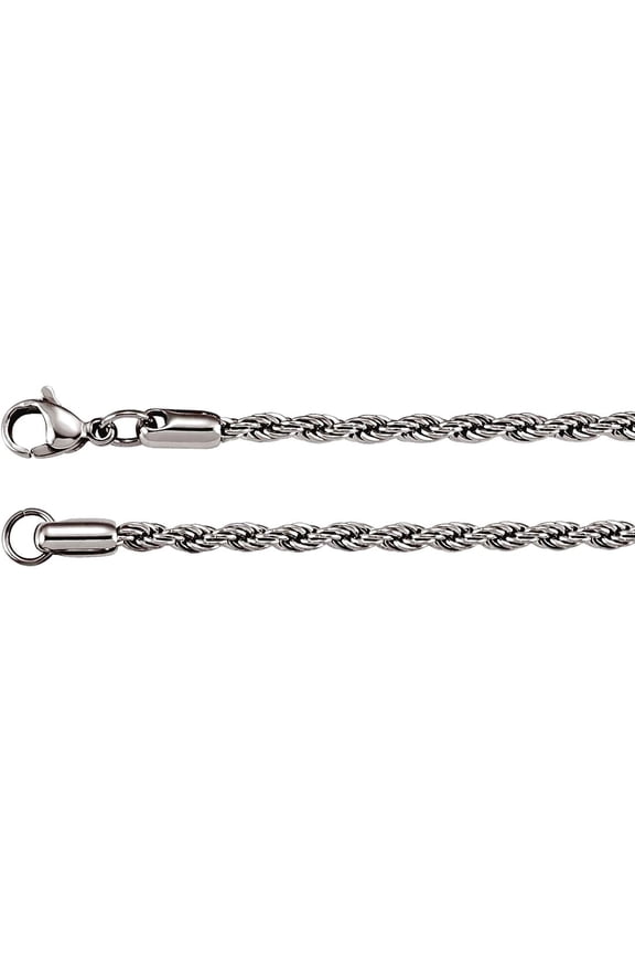 Stainless Steel 3mm Rope 30 Inch Chain Chain Necklace for Women and Men