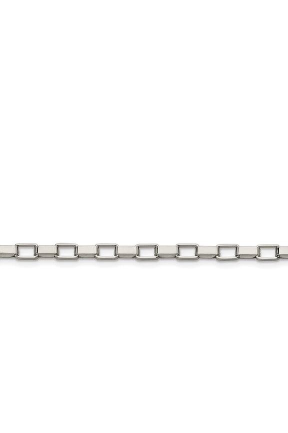 Stainless Steel 4.8mm 30inch Square Link Chain Necklace - 30 Inch