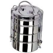 Stainless Steel 4 Food Compartment Lunch Box/Stackable Lunchbox, Food Grade Steel Healthy Lunch Box, Approx. Capacity - 1750 ML Pack of 1