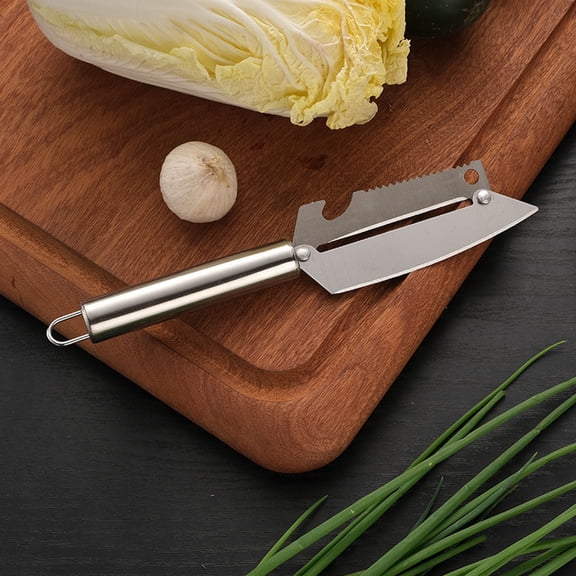 Stainless Steel 4-in-1 Peeler, Potato Vegetable Fruit Scraper with Hook, Kitchen Tool, 1 Count