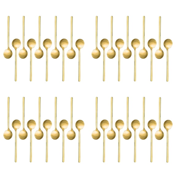 Stainless Steel 40 Pcs Espresso Spoons Teaspoons for Coffee Sugar Dessert Cake Ice Cream Soup Antipasto (Gold)