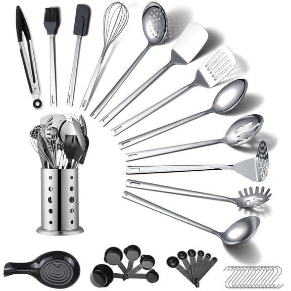 Stainless Steel 40-Piece Kitchen Utensil Set with Holder