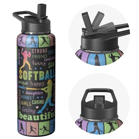 Stainless Steel 40oz Adventure Zenith Water Bottle Sports Themed Themed Triple Walled Insulated With Straw
