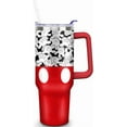 thumbnail image 1 of Stainless Steel 40oz Tumbler with Handle - Cartoon Mouse Design, Lid & Straw Included - Insulated Coffee Water Bottle Gifts for Women Girls, 1 of 6