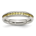 thumbnail image 1 of Stainless Steel 4mm November Yellow CZ Cubic Zirconia Ring - Size 8, 1 of 5