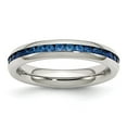 thumbnail image 1 of Stainless Steel 4mm September Blue CZ Ring Size: 6; for Adults and Teens; for Women and Men, 1 of 6
