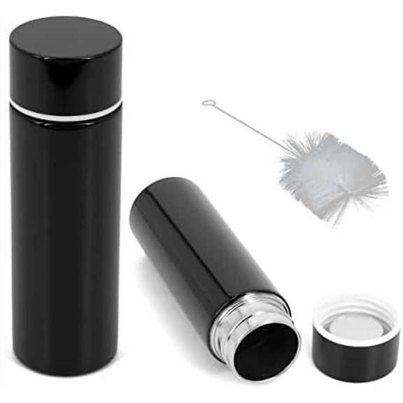 Stainless Steel 5-Ounce Travel Spittoon Bottle - Portable Dip Spit Cup with Wide Mouth, Black, Reusable for Chew$$Home Decor, Kitchen, & Other