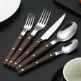thumbnail image 1 of Stainless Steel 5-Piece Cutlery Set, Knife Fork Spoon Set, Unique Handle Design, Practical Combination, Easy to Clean, Non-Fading, for Steak Dessert Family Gatherings, 1 of 6