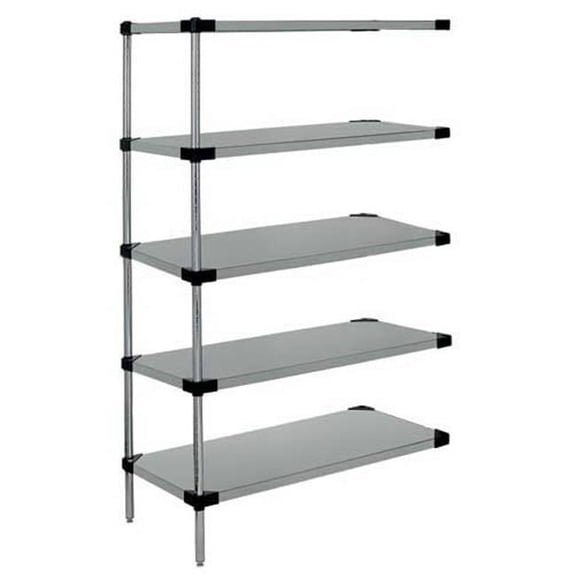 Stainless Steel 5 Solid Shelf Add-On Kit - 24 x 72 x 86 in.