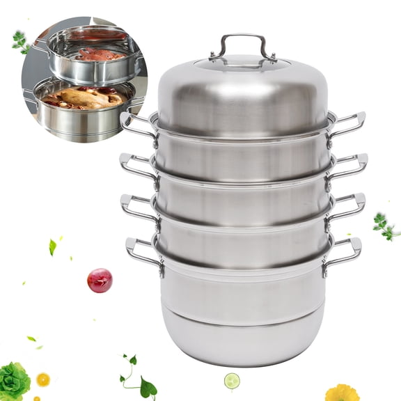 SENDERPICK Stainless Steel 5 Tier Pot Steaming Food Steamer Cooking Cooker Cookware Large