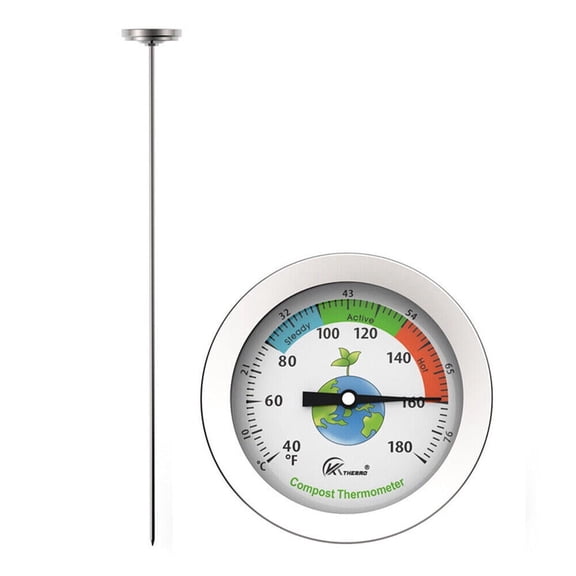 Stainless Steel 50cm Compost Soil Thermometer Tester Temperature Measuring Probe