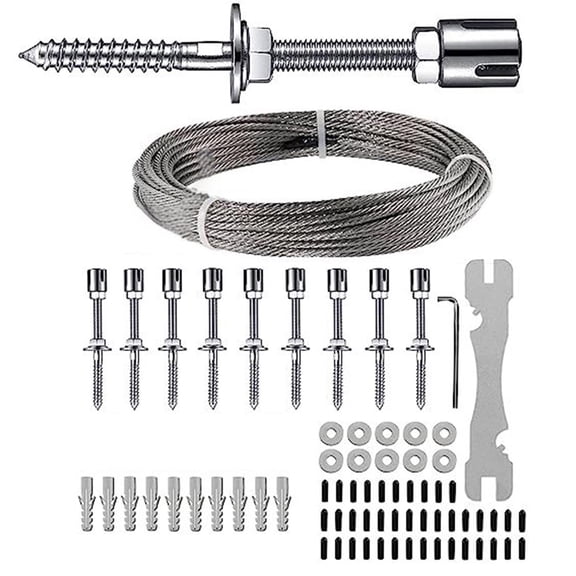 Stainless Steel 52Inch Garden Wire Rope For Plant Training And Trellises Systems With Great Weight Capacity
