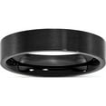 thumbnail image 1 of Stainless Steel 5mm Black Ip-Plated Brushed Flat Band (Size 8) Made In China sr328-8, 1 of 5