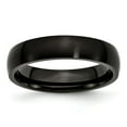 thumbnail image 1 of Stainless Steel 5mm Black Ip-plated Brushed Band Ring - Size 12.5, 1 of 2