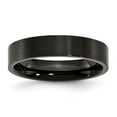 thumbnail image 1 of Stainless Steel 5mm Black Ip-plated Brushed Flat Band Ring - Size 8.5, 1 of 2