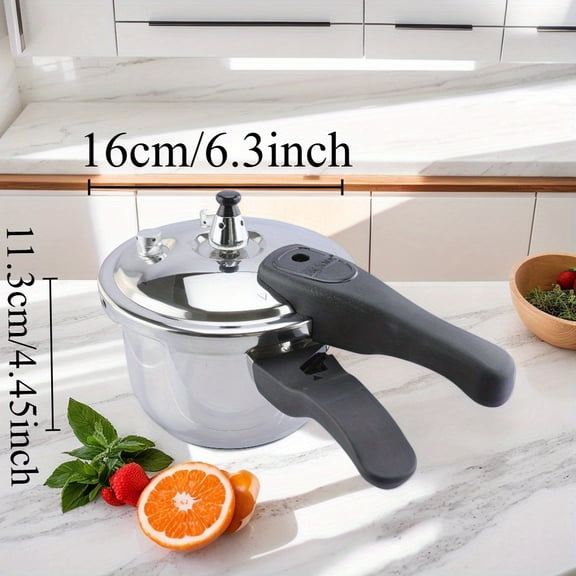 Stainless Steel 6.3-inch Mini Heavy-duty Ultra-Safe Pressure Cooker with Triple Safety Protection, Fast Cooking, Heat-Resistant Handle Design, Easy to Clean, Compatible with Gas & Induction Stoves
