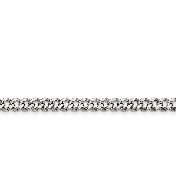 Stainless Steel 6.75mm Curb Chain Necklace - 20 Inch