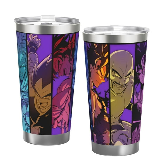 Stainless Steel 6.7in High 20oz Anime Insulated Cup, Dragon Ball Water Bottle Stainless Sport Outdoor Double Wall Insulated Bottles With Straw