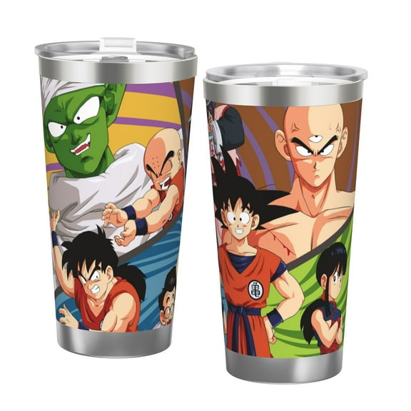 Stainless Steel 6.7in High 20oz Anime Insulated Cup, Dragon Ball Water Bottle Stainless Sport Outdoor Double Wall Insulated Bottles With Straw​​