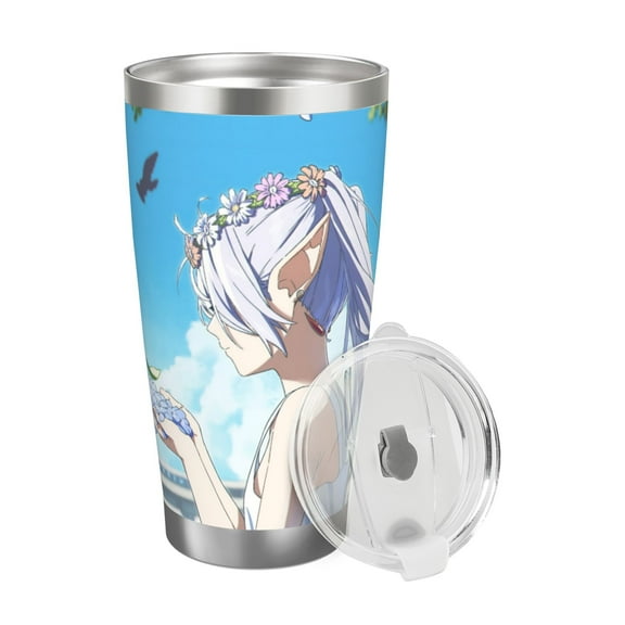 Stainless Steel 6.7in High 20oz Anime Insulated Cup,Frieren: Beyond Journey's End Water Bottle Stainless Sport Outdoor Double Wall Insulated Bottles With Straw​​
