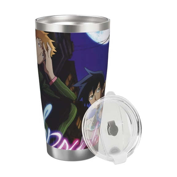 Stainless Steel 6.7in High 20oz Anime Insulated Cup,Mob Psycho 100 Bottle Stainless Sport Outdoor Double Wall Insulated Bottles With Straw​​