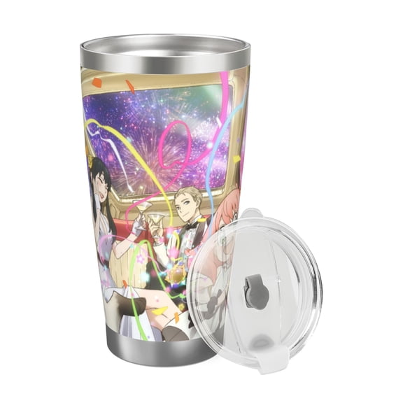 Stainless Steel 6.7in High 20oz Anime Insulated Cup,Spy X Family Water Bottle Stainless Sport Outdoor Double Wall Insulated Bottles With Straw​​