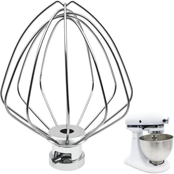 Stainless Steel 6-Wire Whip Attachment Compatible with KitchenAid 4.5&5 Quart Tilt-Head Stand Mixer