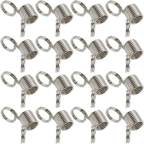 Stainless Steel 60pcs Stainless Steel Spring Bead Clamps for Beading Jewelry Making Stainless Steel color 1.15x2x0.8cm Hole: 5mm and 6mm