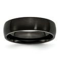thumbnail image 1 of Stainless Steel 6mm Black IP-plated Brushed Band Size: 11; for Adults and Teens; for Women and Men, 1 of 6