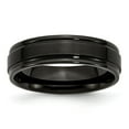 thumbnail image 1 of Stainless Steel 6mm Black IP-plated Brushed Center/Polished Edges Band Size: 8; for Adults and Teens; for Women and Men, 1 of 6