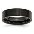 thumbnail image 1 of Stainless Steel 6mm Black IP-plated Brushed Flat Band Size: 8; for Adults and Teens; for Women and Men, 1 of 6