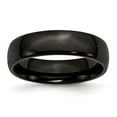 thumbnail image 1 of Stainless Steel 6mm Black IP-plated Plain Classic Wedding Band Ring Size 7.5, 1 of 7