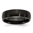thumbnail image 1 of Stainless Steel 6mm Black Ip-plated Brushed Band Ring - Size 6, 1 of 2