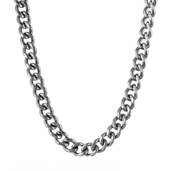 Stainless Steel 6mm Cuban Curb Chain Necklace Silver Finish Cuban Link Necklace