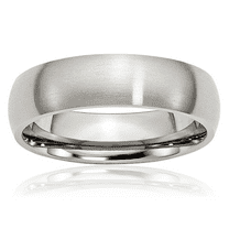 Stainless Steel 6mm Half Round Plain Classic Wedding Band Ring