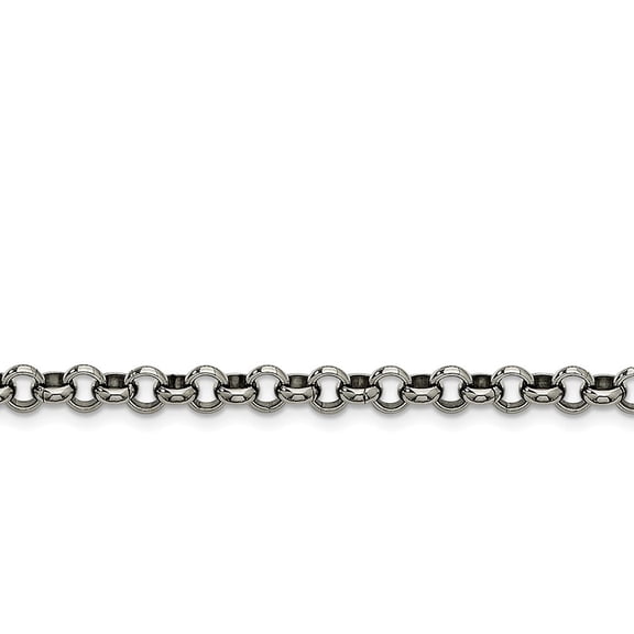 Stainless Steel 6mm Rolo Chain Necklace - 24 Inch
