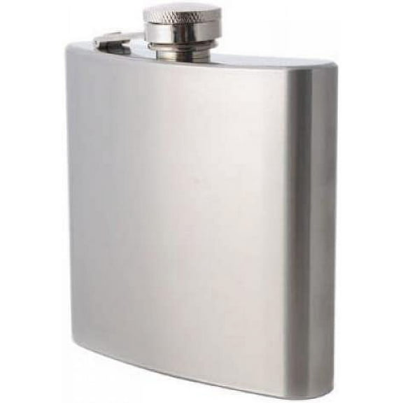 Stainless Steel 6oz Hip Whisky/Liquor Flask Screw Cap
