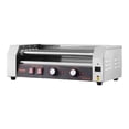 thumbnail image 1 of Stainless Steel 750W Hot Dog Roller Machine 5 Rollers 12 Hot Dogs Dual Temperature Control Removable Oil Drip Tray for Home Party Commercial Use, 1 of 6