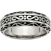 Stainless Steel 7mm Antiqued Band