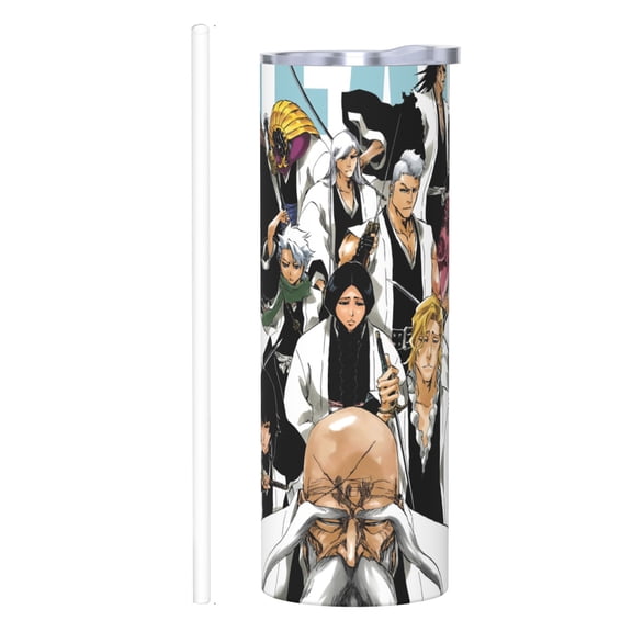 Stainless Steel 8.3in High 20oz Anime Insulated Cup,Bleach Bottle Stainless Sport Outdoor Double Wall Insulated Bottles With Straw​​
