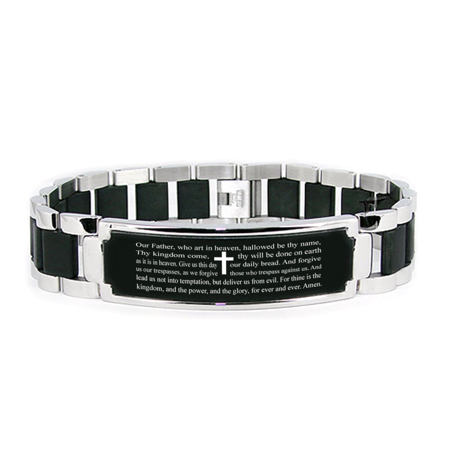 Mens Lords Prayer Bracelet Christian Link Bracelets Adjustable Cross  Stainless Steel Prayer Bangle Bracelet, Christian Faith Bracelets Gift -  Etsy