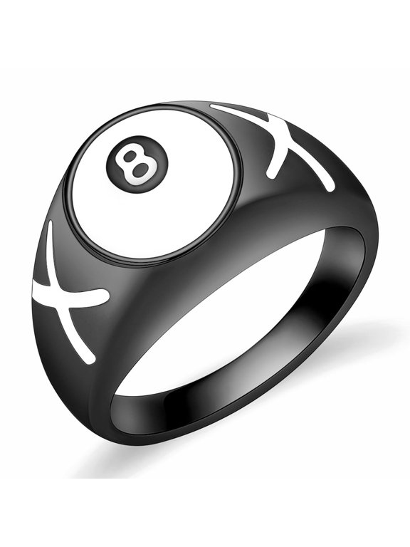 Stainless Steel 8-Ball / Devil's Eyes Ring Cremation Jewelry for Ashes Holder Memory Ring