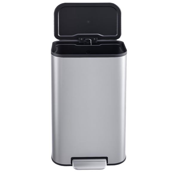 Stainless Steel 8 Gallon / 30L Kitchen Trash Can with Soft Close Lid, Removable Inner Bucket, Step Pedal, Fingerprint Resistant, Garbage Bin for Bathroom Home Kitchen Office Commercial