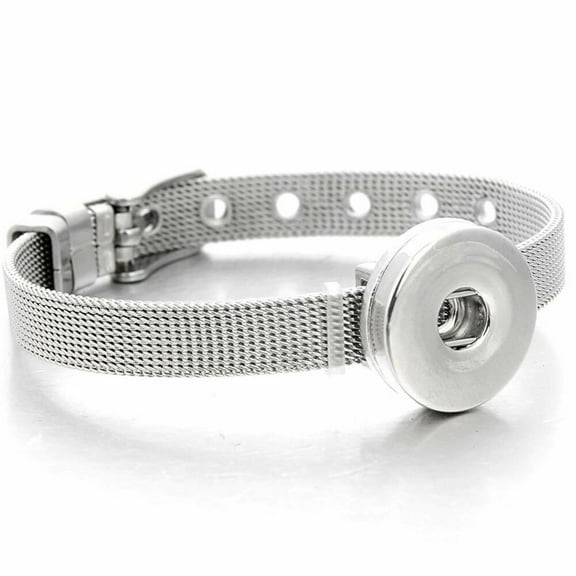 Stainless Steel 8 in. Bracelet Snap Jewelry Fits 18MM 20MM Ginger Charm Buttons