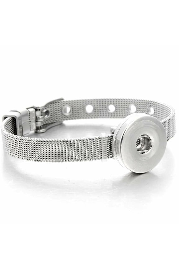 Stainless Steel 8 in. Bracelet Snap Jewelry Fits 18MM 20MM Ginger Charm Buttons