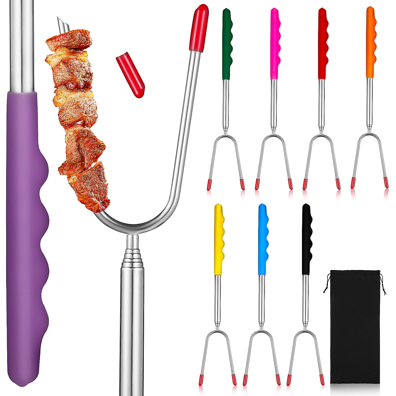 Stainless Steel 85 Telescopic Barbecue Fork Pcs Firestikck Kitchen