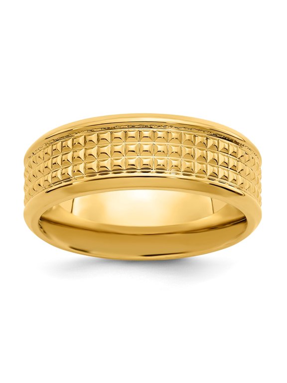 Stainless Steel 8MM With Yellow IP Pyramid Spikes Band