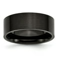thumbnail image 1 of Stainless Steel 8mm Black Ip-plated Brushed Flat Band Ring - Size 10, 1 of 2